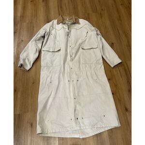 Vintage Schaefer Outfitter Duster Coat XXL Western Ranch Tan USA Made -